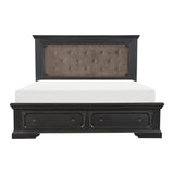 Bolingbrook Wire-Brushed Charcoal Eastern King Platform Bed with Footboard Storage from Homelegance - Luna Furniture
