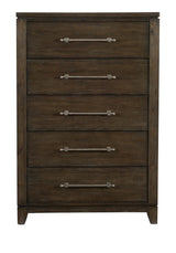 Griggs Dark Brown 5-Piece Bedroom Set (Queen Bed, Nightstand, Dresser, Mirror, Chest) from Homelegance - Luna Furniture