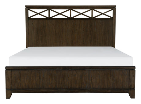 Griggs Dark Brown 5-Piece Bedroom Set (Queen Bed, Nightstand, Dresser, Mirror, Chest) from Homelegance - Luna Furniture