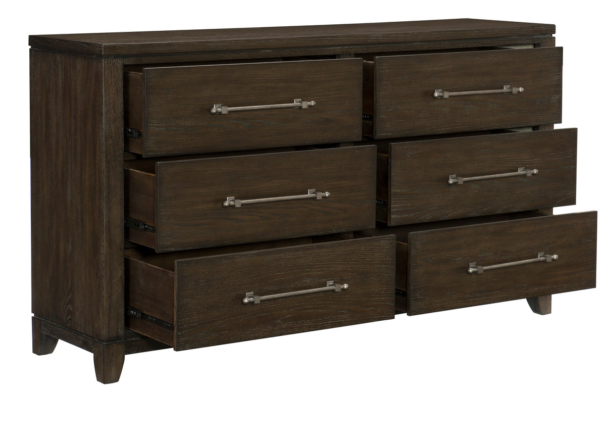 Griggs Dark Brown 5-Piece Bedroom Set (Queen Bed, Nightstand, Dresser, Mirror, Chest) from Homelegance - Luna Furniture