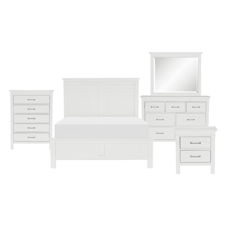 Blaire Farm White 5-Piece Bedroom Set (Queen Bed, Nightstand, Dresser, Mirror, Chest) from Homelegance - Luna Furniture