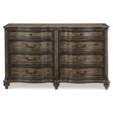 Heath Court Brown Oak 5-Piece Bedroom Set (Queen Bed, Nightstand, Dresser, Mirror, Chest) from Homelegance - Luna Furniture