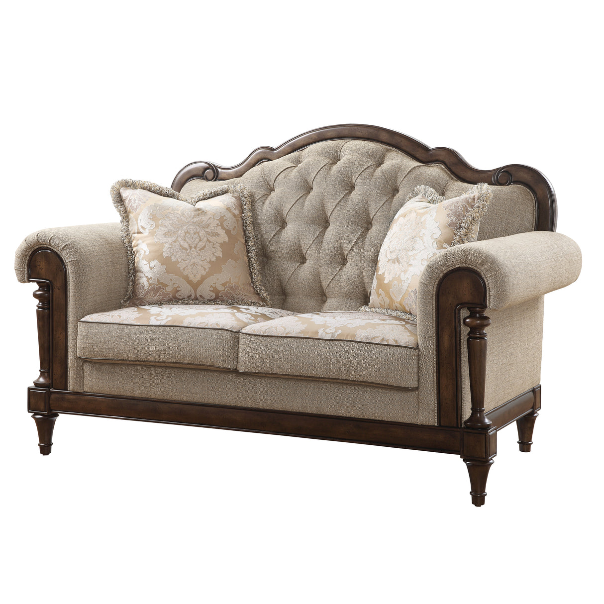 Heath Court Brown Oak Loveseat from Homelegance - Luna Furniture