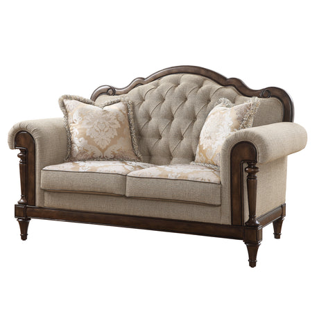 Heath Court Brown Oak Loveseat from Homelegance - Luna Furniture