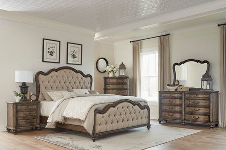 Heath Court Brown Oak Eastern King Bed from Homelegance - Luna Furniture