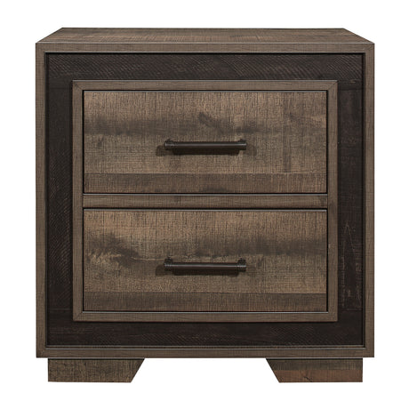 Laurelin Antiqued Bronze Queen Sleigh Platform Bed with Footboard Storage from Homelegance - Luna Furniture