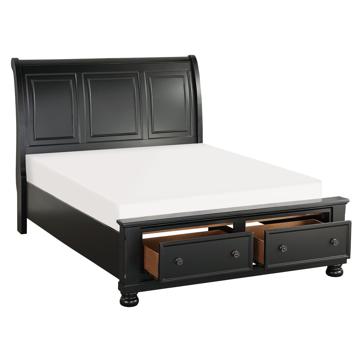 1714KBK-1EK* (3)Eastern King Sleigh Platform Bed with Footboard Storage from Homelegance - Luna Furniture