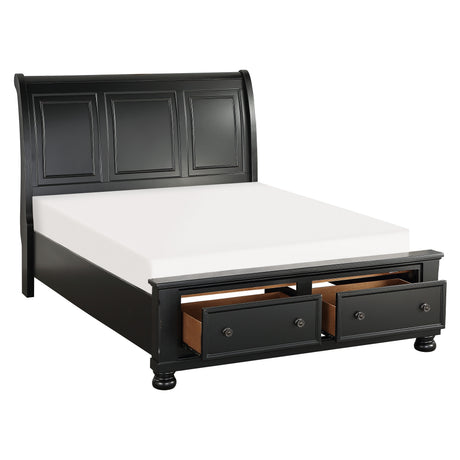 1714KBK-1EK* (3)Eastern King Sleigh Platform Bed with Footboard Storage from Homelegance - Luna Furniture