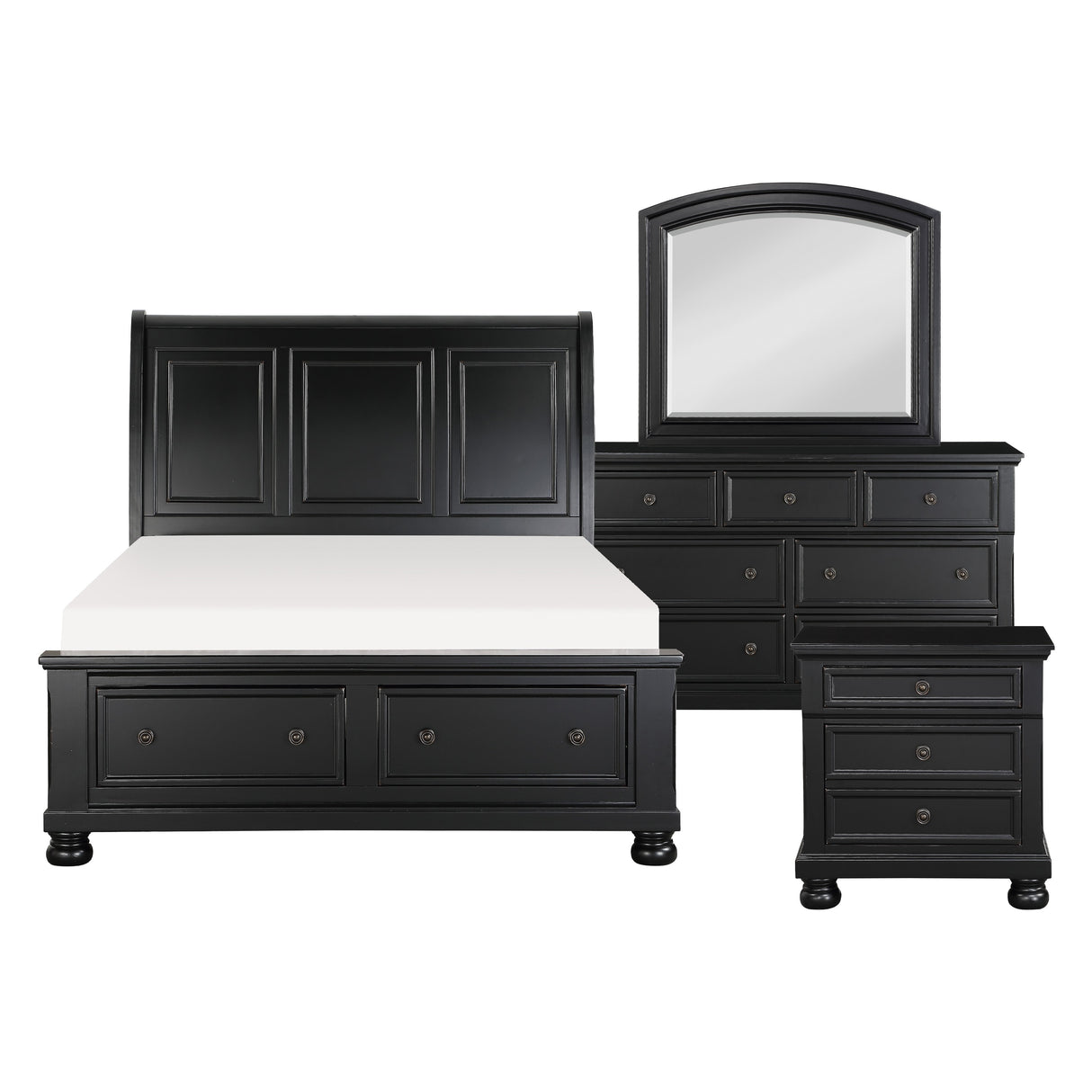1714BK-1*9 5-Piece Bedroom Set (Queen Bed, Nightstand, Dresser, Mirror, Chest) from Homelegance - Luna Furniture