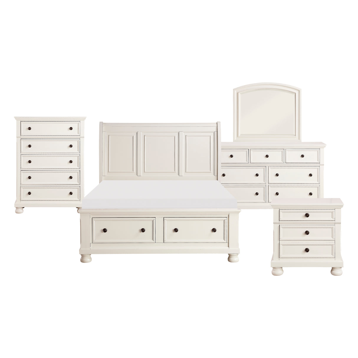 1714W-1*9 5-Piece Bedroom Set (Queen Bed, Nightstand, Dresser, Mirror, Chest) from Homelegance - Luna Furniture