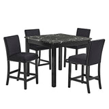 Lennon Black Velvet 5-Piece Counter Height Dining Set from Crown Mark - Luna Furniture
