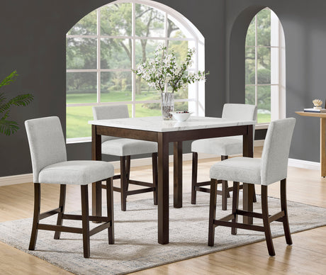 Lennon Brown/Gray 5-Piece Counter Height Dining Set from Crown Mark - Luna Furniture