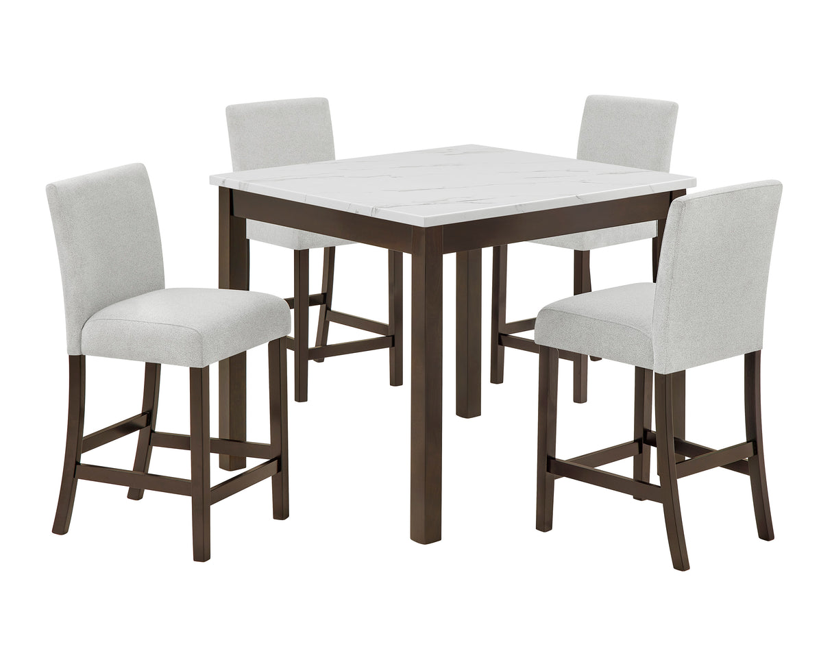 Lennon Brown/Gray 5-Piece Counter Height Dining Set from Crown Mark - Luna Furniture