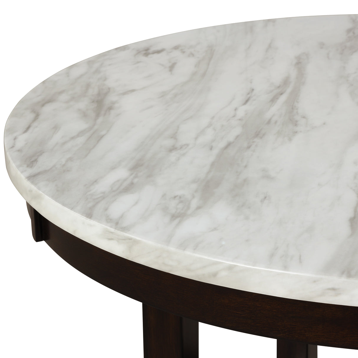 Lennon Black/White Faux Marble-Top Round Counter Height Table