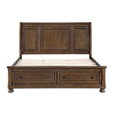 Begonia Dark Brown Queen Storage Platform Bed