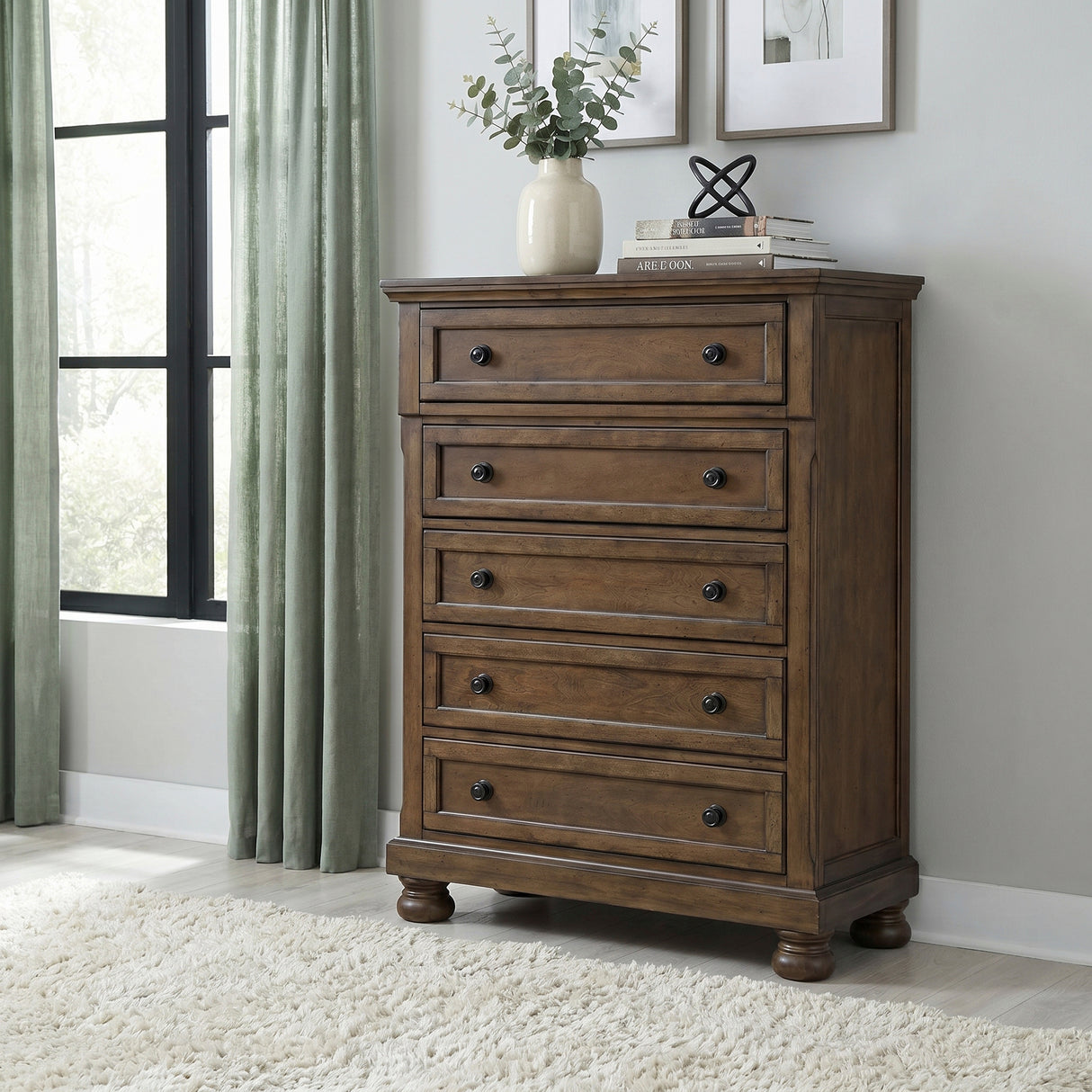 Begonia Dark Brown Bedroom Mirror