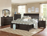 Begonia Grayish Brown King Sleigh Storage Platform Bed from Homelegance - Luna Furniture