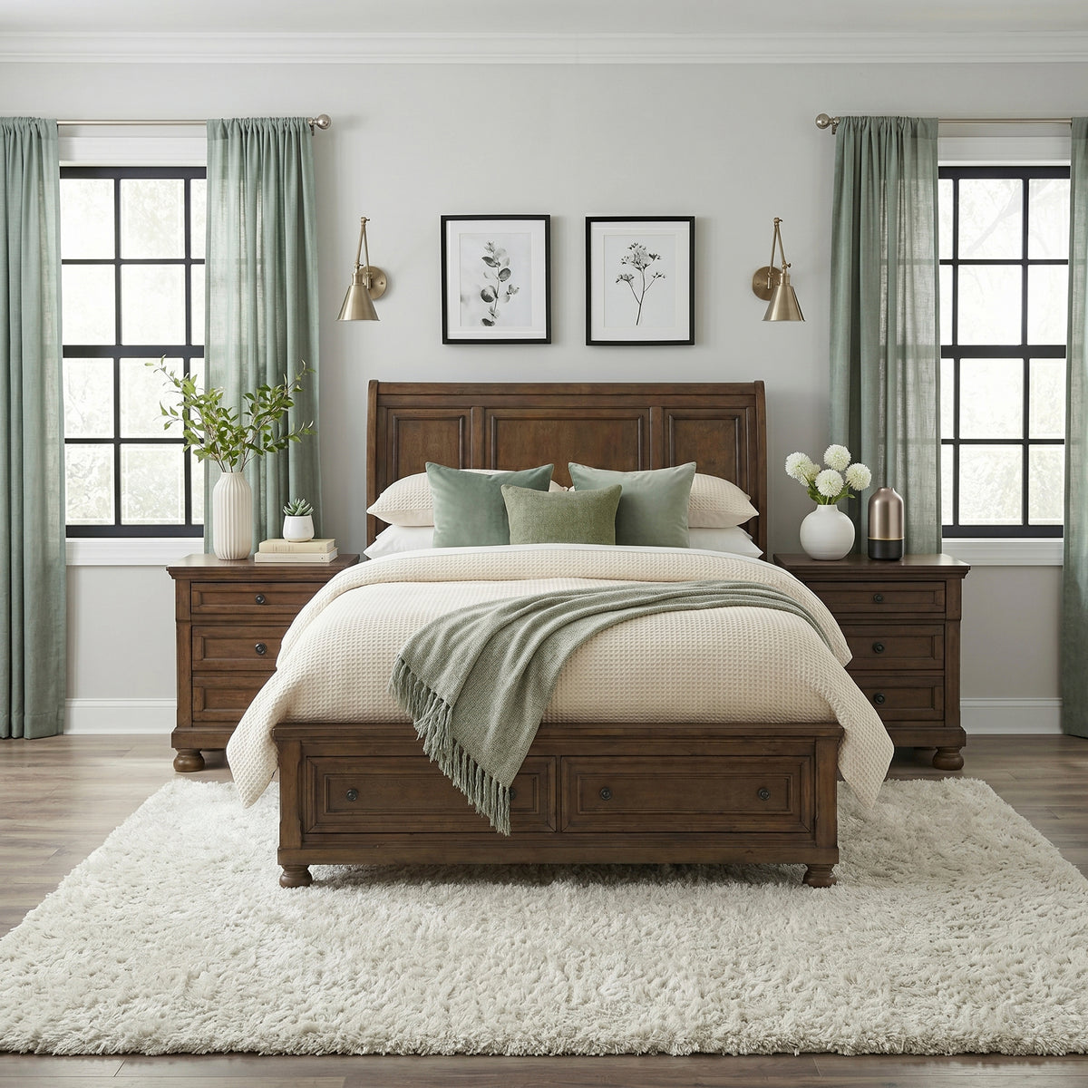 1718KBR-1EK* (3) EASTERN KING PLATFORM BED WITH FOOTBOARD STORAGE from Homelegance - Luna Furniture