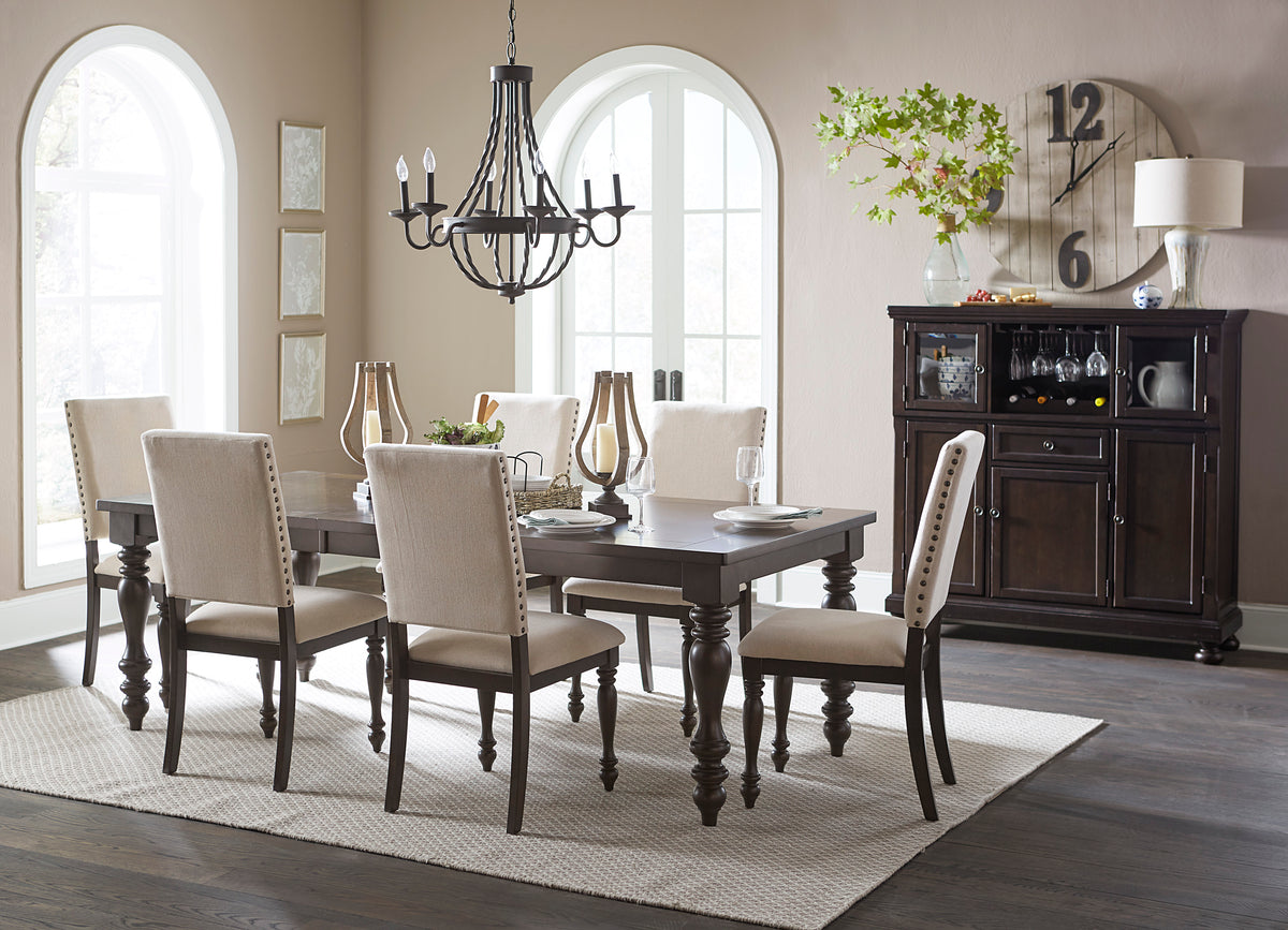 Begonia Grayish Brown 7-Piece Extendable Dining Set