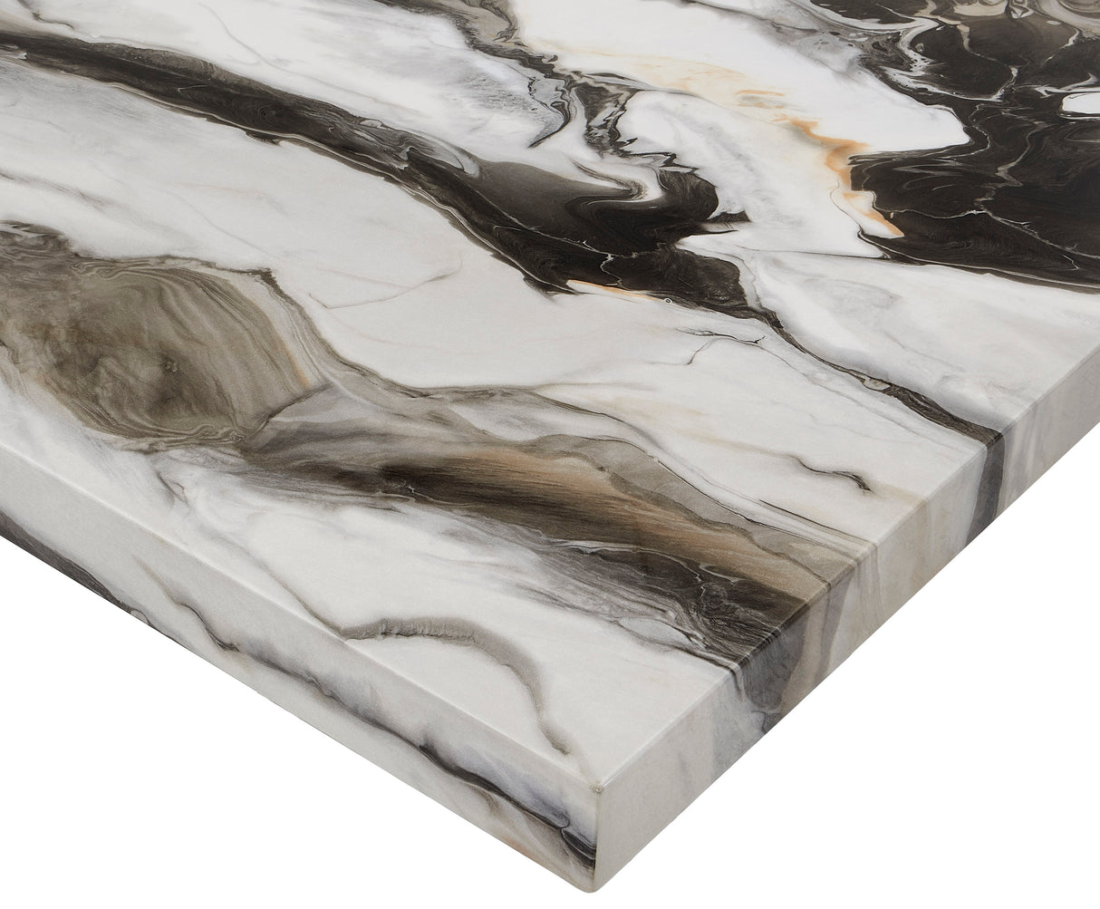 Vega Black Faux Marble Counter Height Table from Crown Mark - Luna Furniture