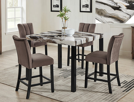 Vega Black/Brown Counter Height Chair, Set of 2 from Crown Mark - Luna Furniture