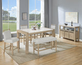 Hazel Weathered Oak Genuine Marble Top Counter Height Table
