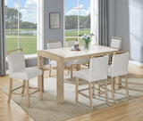 Hazel Weathered Oak Genuine Marble Top Counter Height Table