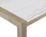 Hazel Weathered Oak Genuine Marble Top Counter Height Table
