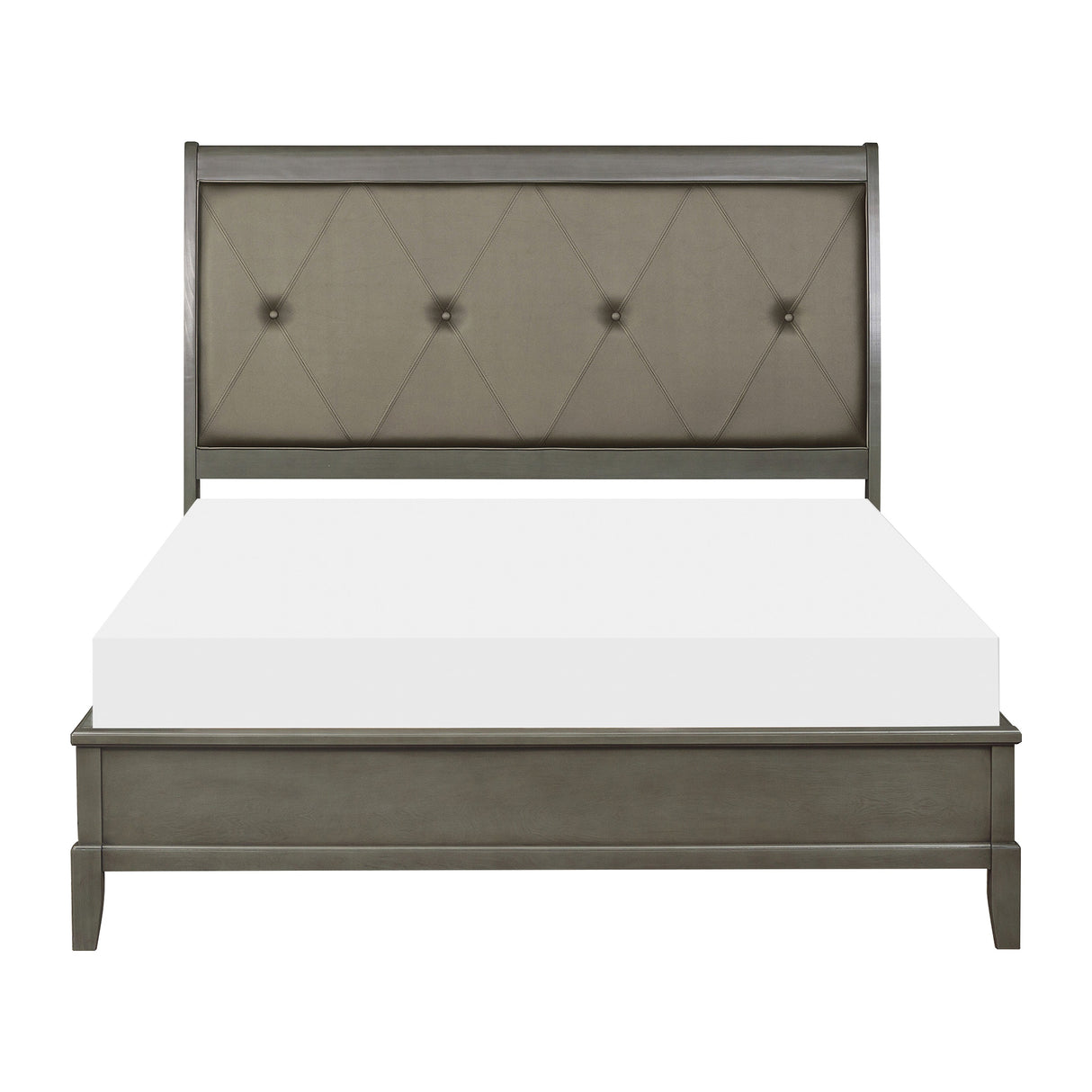 Cotterill Gray King Upholstered Panel Bed from Homelegance - Luna Furniture