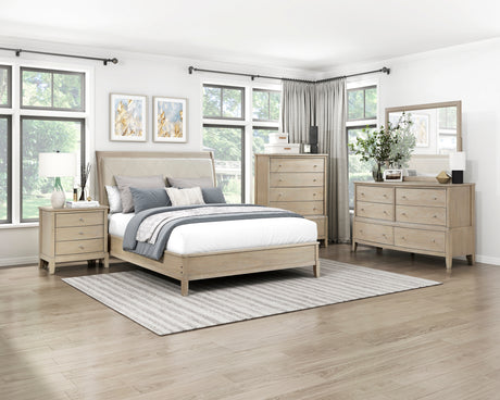 Chesky Warm Espresso 5-Piece Bedroom Set (Queen Bed, Nightstand, Dresser, Mirror, Chest) from Homelegance - Luna Furniture