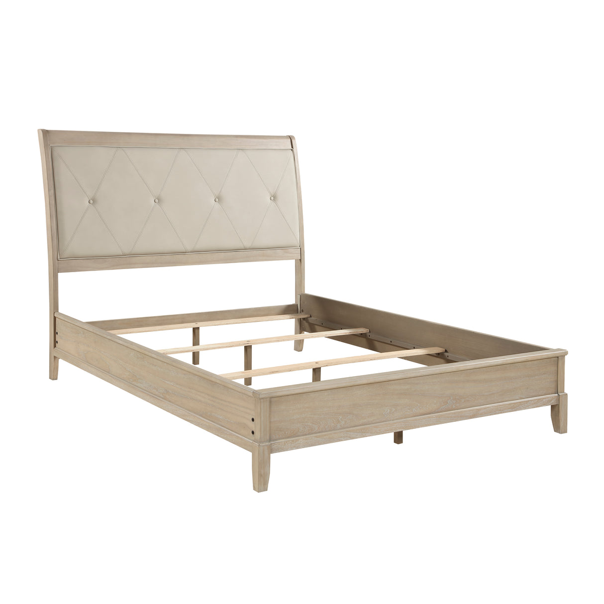 Cotterill Beige King Upholstered Panel Bed from Homelegance - Luna Furniture