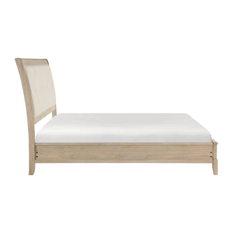 Cotterill Beige King Upholstered Panel Bed from Homelegance - Luna Furniture