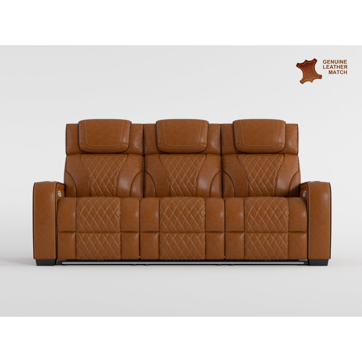 Apex Black Leather Power Double Reclining Sofa