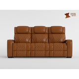 Apex Black Leather Power Double Reclining Sofa
