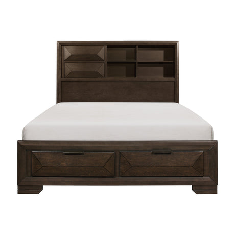 Cavalier Dark Cherry Queen Upholstered Sleigh Bed from Homelegance - Luna Furniture
