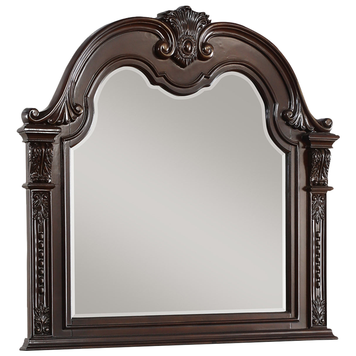Cavalier Dark Cherry 5-Piece Bedroom Set (Queen Bed, Nightstand, Dresser, Mirror, Chest) from Homelegance - Luna Furniture