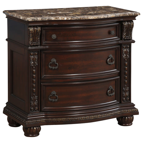 Cavalier Dark Cherry 5-Piece Bedroom Set (Queen Bed, Nightstand, Dresser, Mirror, Chest) from Homelegance - Luna Furniture