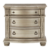 Cavalier Silver 4-Piece Bedroom Set (Queen Bed, Nightstand, Dresser, Mirror) from Homelegance - Luna Furniture