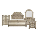 Cavalier Dark Cherry King Upholstered Sleigh Bed from Homelegance - Luna Furniture