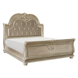 Cavalier Dark Cherry King Upholstered Sleigh Bed from Homelegance - Luna Furniture