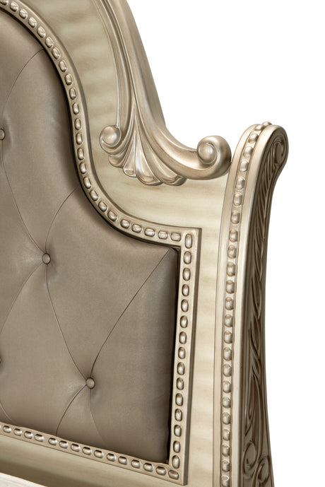 Cavalier Dark Cherry King Upholstered Sleigh Bed from Homelegance - Luna Furniture