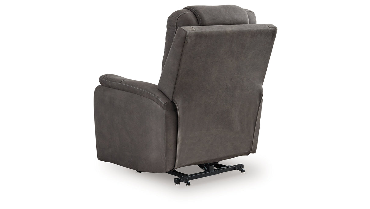 Snowfield Gunmetal Power Lift Recliner from Ashley Furniture - Luna Furniture