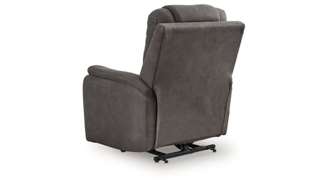 Snowfield Gunmetal Power Lift Recliner from Ashley Furniture - Luna Furniture