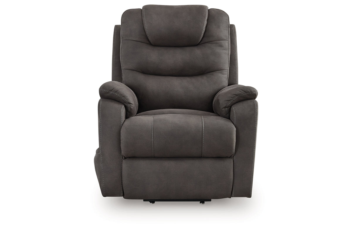 Snowfield Gunmetal Power Lift Recliner from Ashley Furniture - Luna Furniture