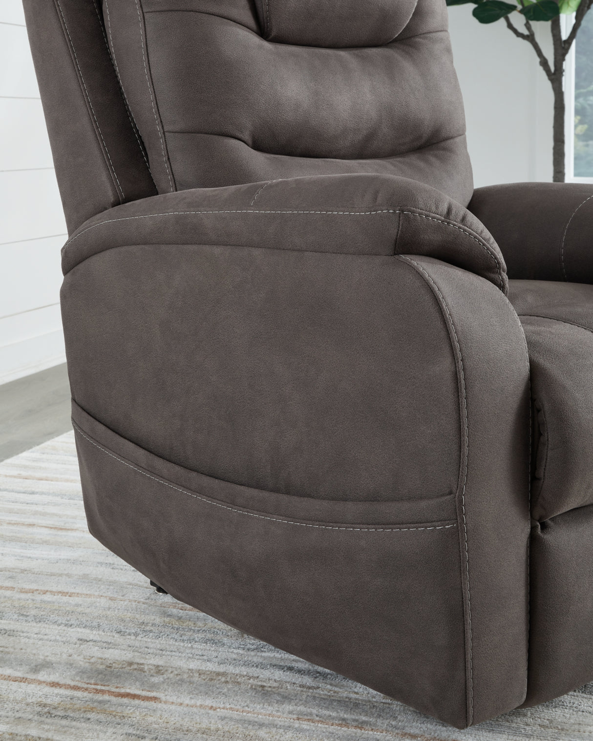 Snowfield Gunmetal Power Lift Recliner from Ashley Furniture - Luna Furniture