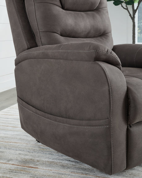 Snowfield Gunmetal Power Lift Recliner from Ashley Furniture - Luna Furniture