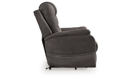 Snowfield Gunmetal Power Lift Recliner from Ashley Furniture - Luna Furniture