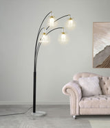 Maisel Floor Lamp with 4 Staggered Shades Black from Coaster - Luna Furniture