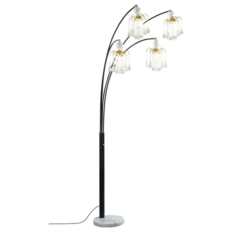 Maisel Floor Lamp with 4 Staggered Shades Black from Coaster - Luna Furniture