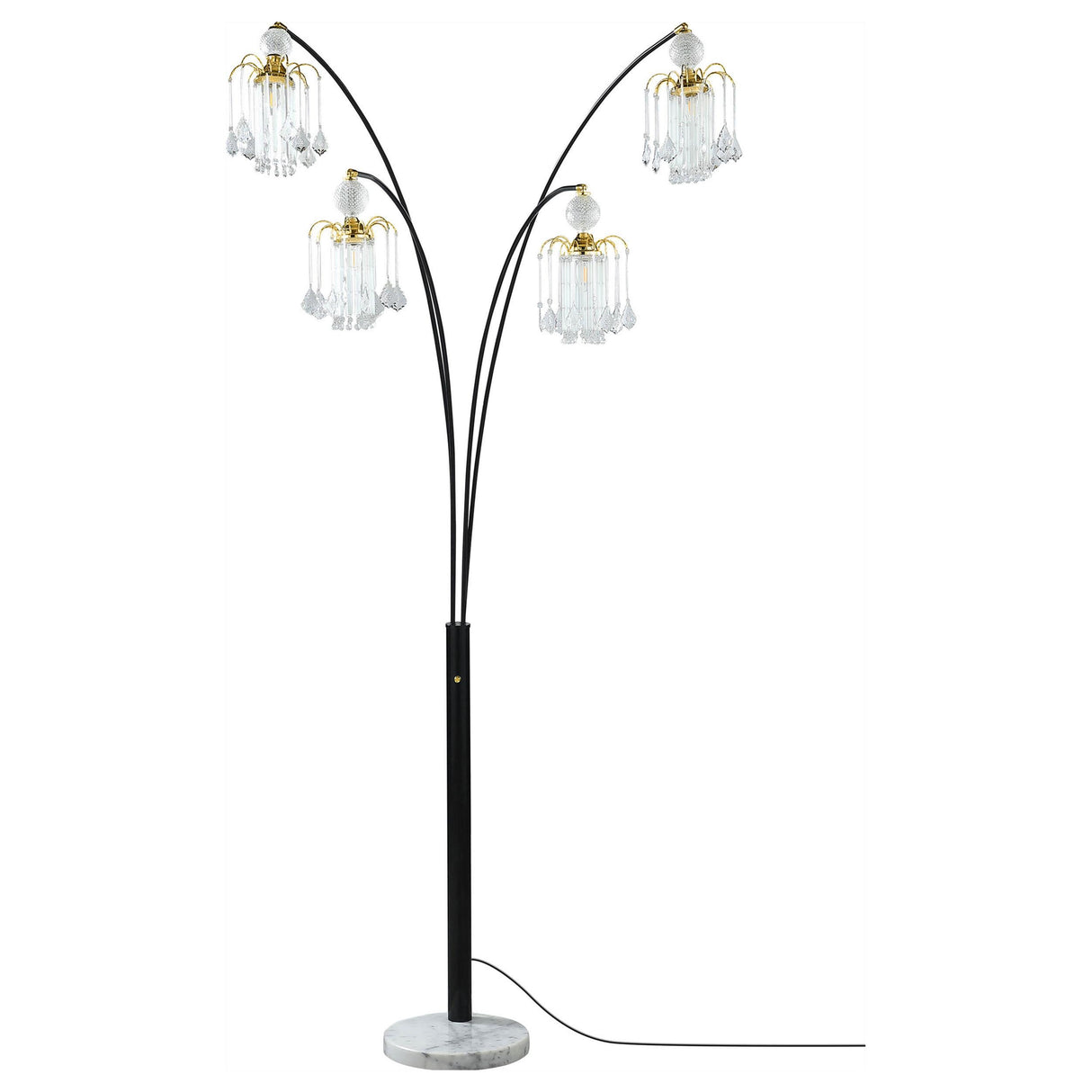 Maisel Floor Lamp with 4 Staggered Shades Black from Coaster - Luna Furniture